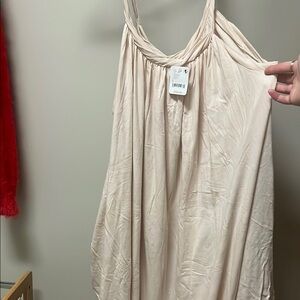 Elegant Cream Sleeveless Dress